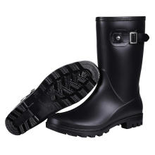 New Fashion Fashion Matte&#39;s Black Boots étanche en caoutchouc Bottes de pluie Chaussures de jardin pour les jours de pluie